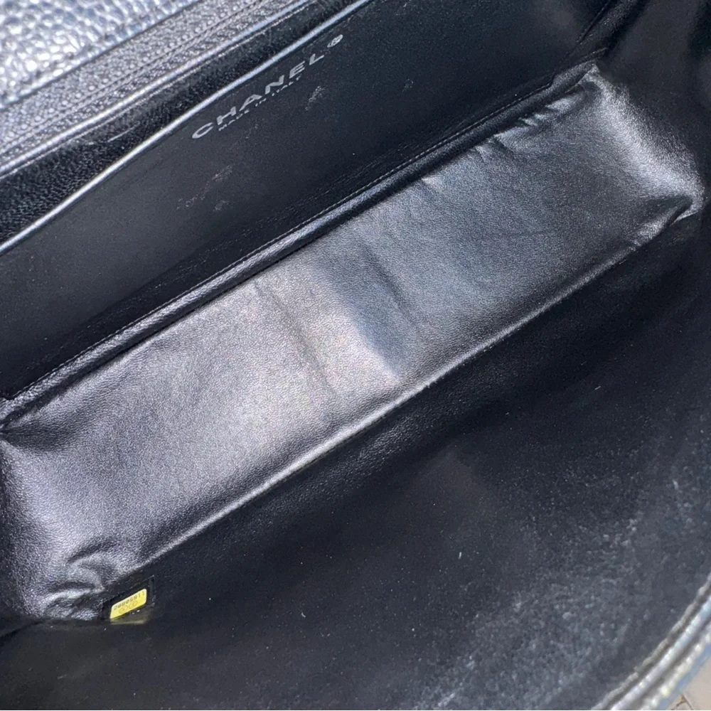 SOLD Chanel Caviar Leather Jumbo Single Flap Shoulder Bag - Picture 14 of 16